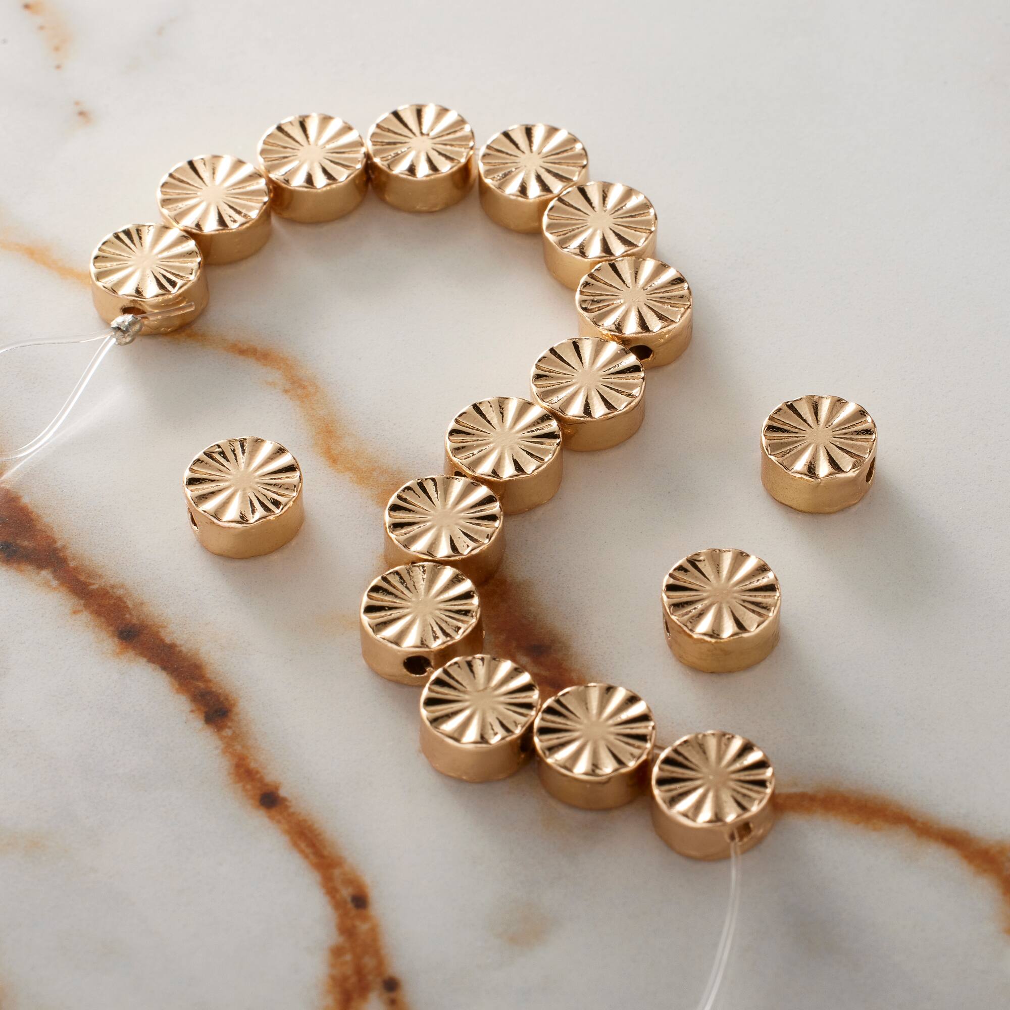 Gold Wheel Disc Beads, 7.5mm by Bead Landing™